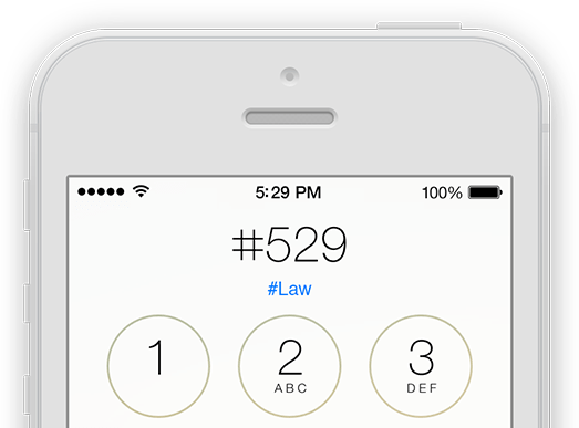 Mobile phone dialing #LAW